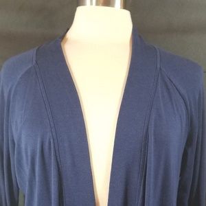 Chelsea & Theodore Blue Open Cardigan Size XL